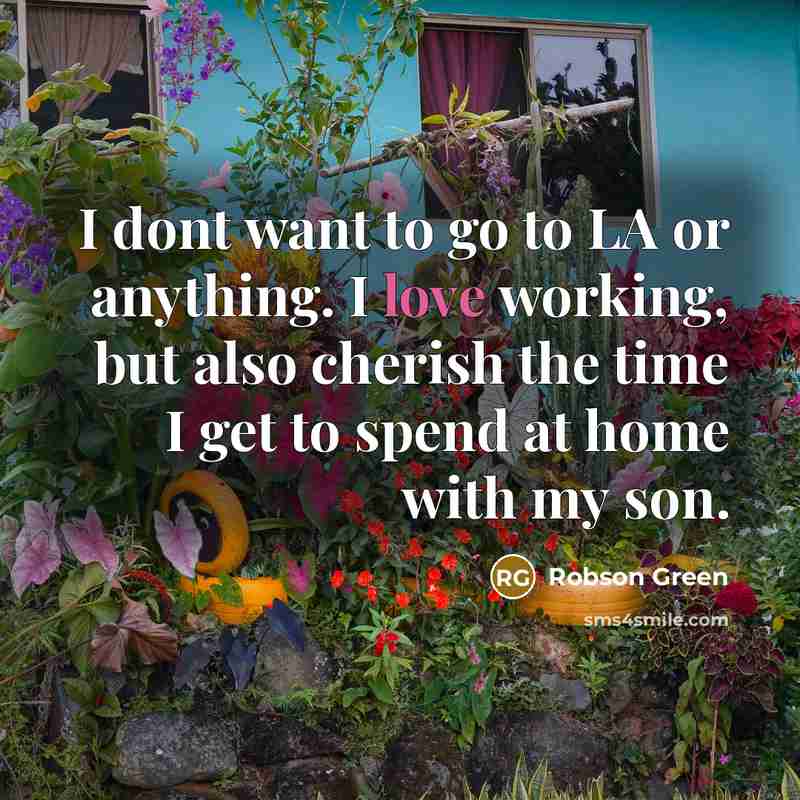 “I dont want to go to LA or anything. I…” quote by Robson Green