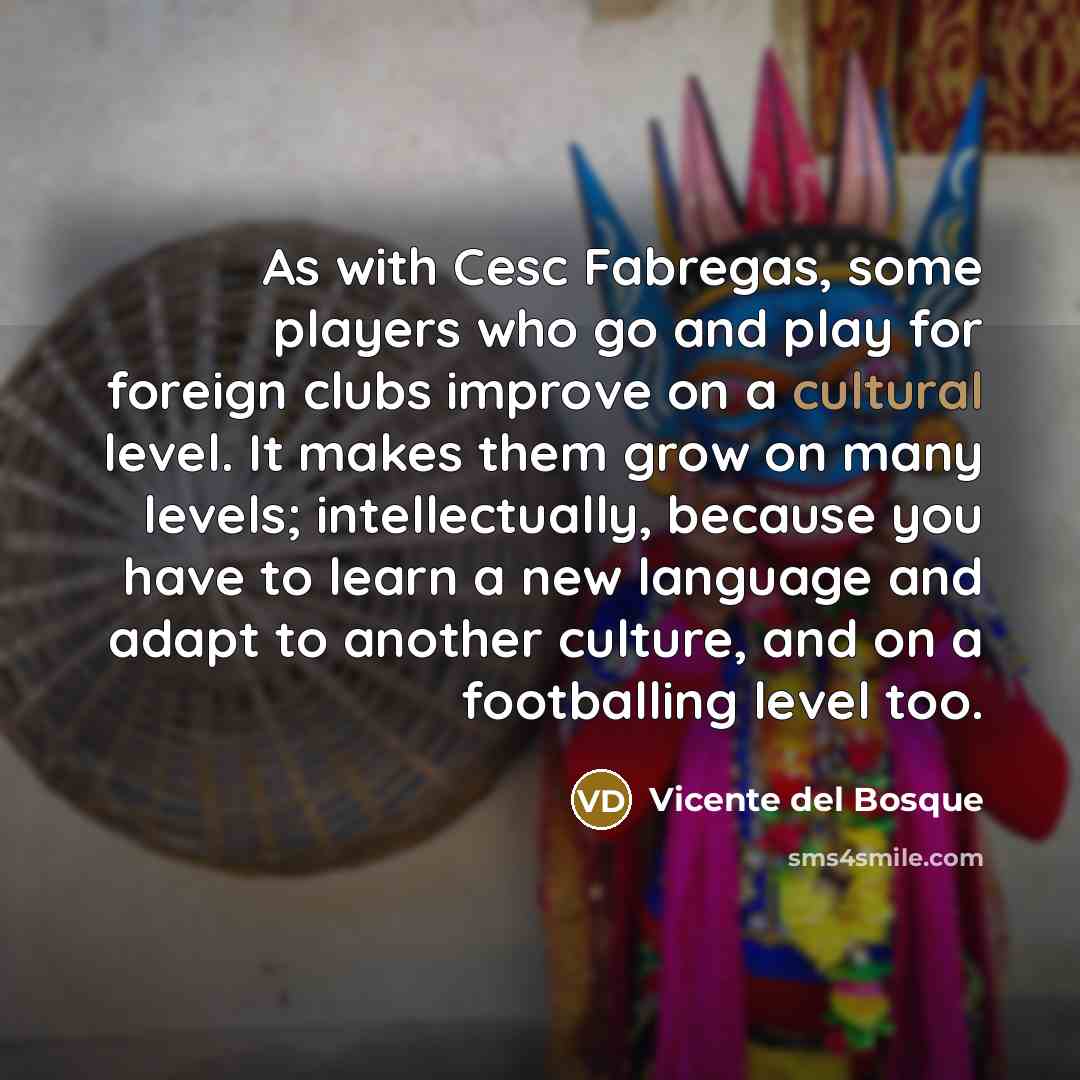 “As with Cesc Fabregas, some players who go and play…” quote by Vicente del Bosque