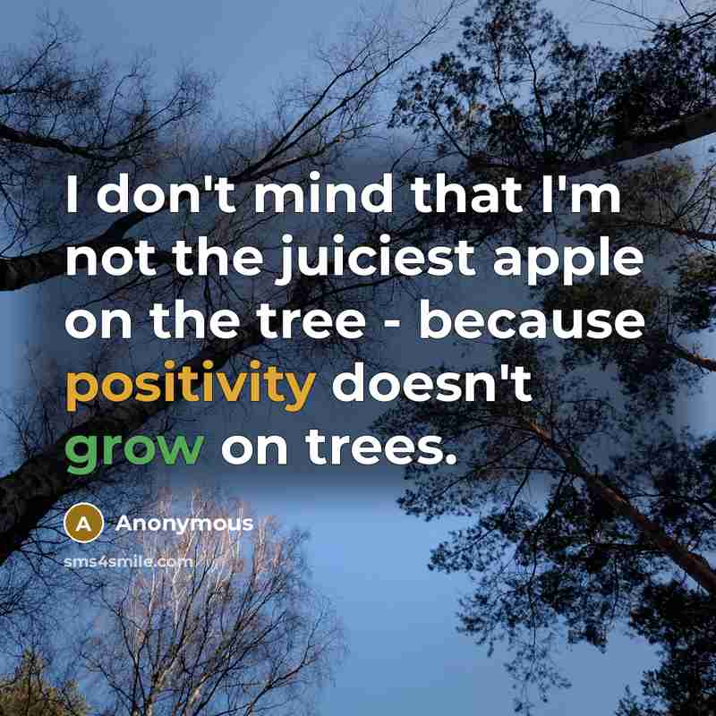 “I don't mind that I'm not the juiciest apple on…” quote by Anonymous