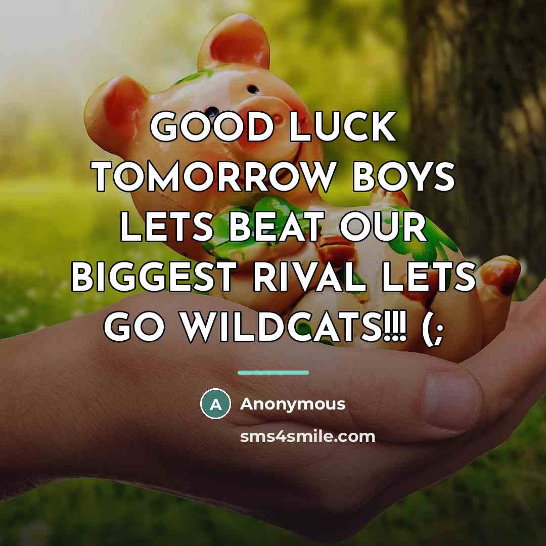 “GOOD LUCK TOMORROW BOYS LETS BEAT OUR BIGGEST RIVAL LETS…” quote by Anonymous