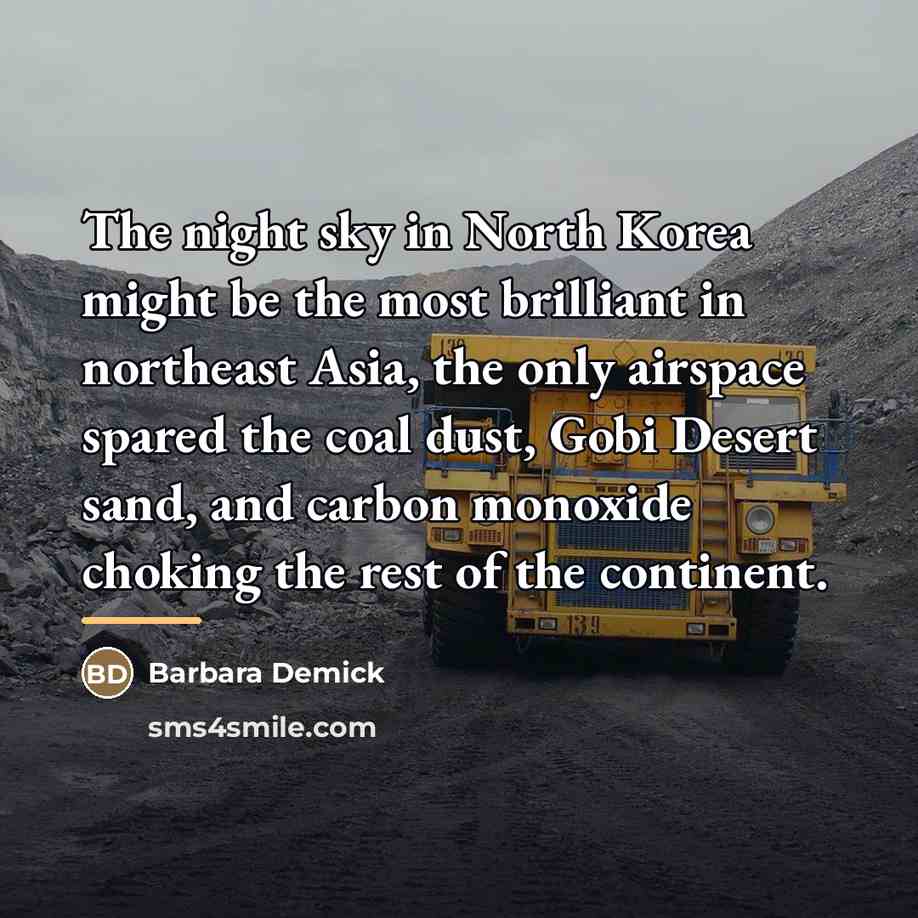 “The night sky in North Korea might be the most…” quote by Barbara Demick