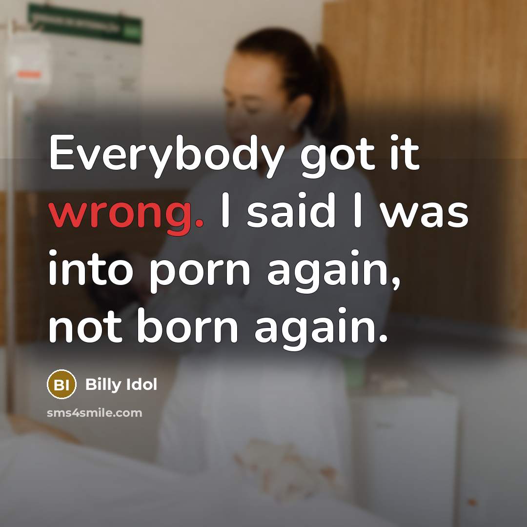 “Everybody got it wrong. I said I was into porn…” quote by Billy Idol
