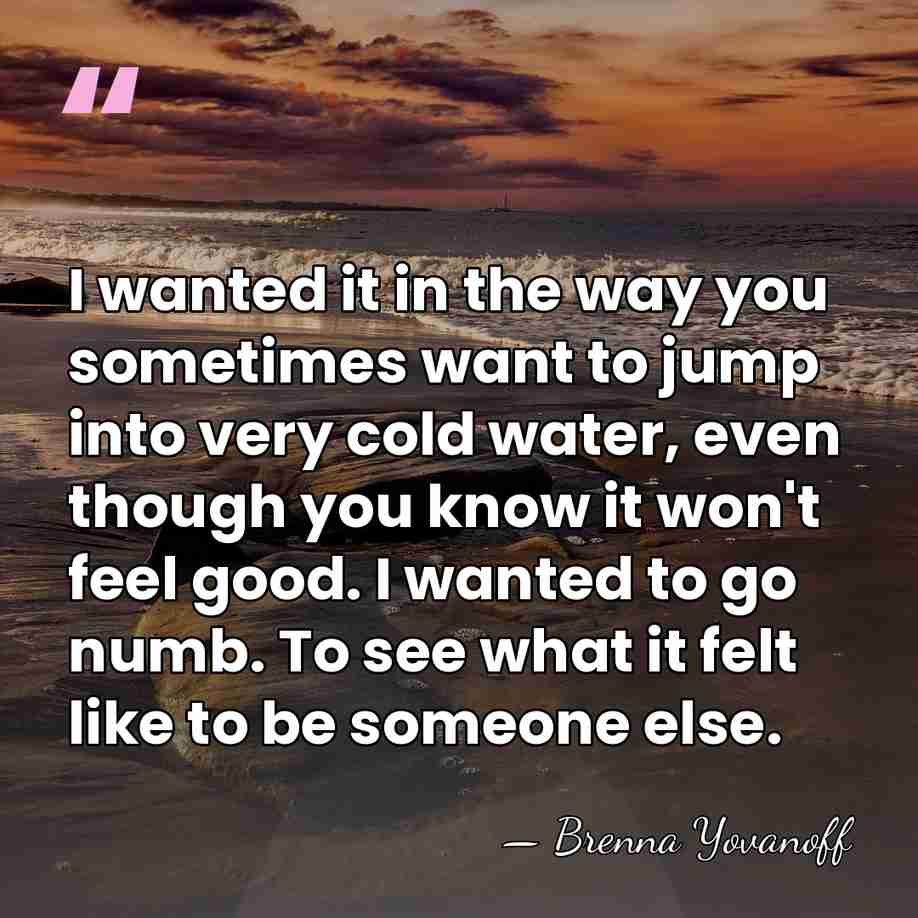 I wanted it in the way you sometimes want to jump into&hellip; - Brenna Yovanoff