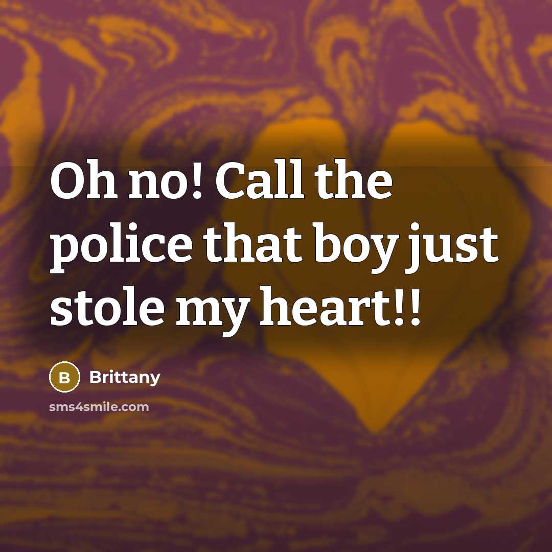 “Oh no! Call the police that boy just stole my…” quote by Brittany