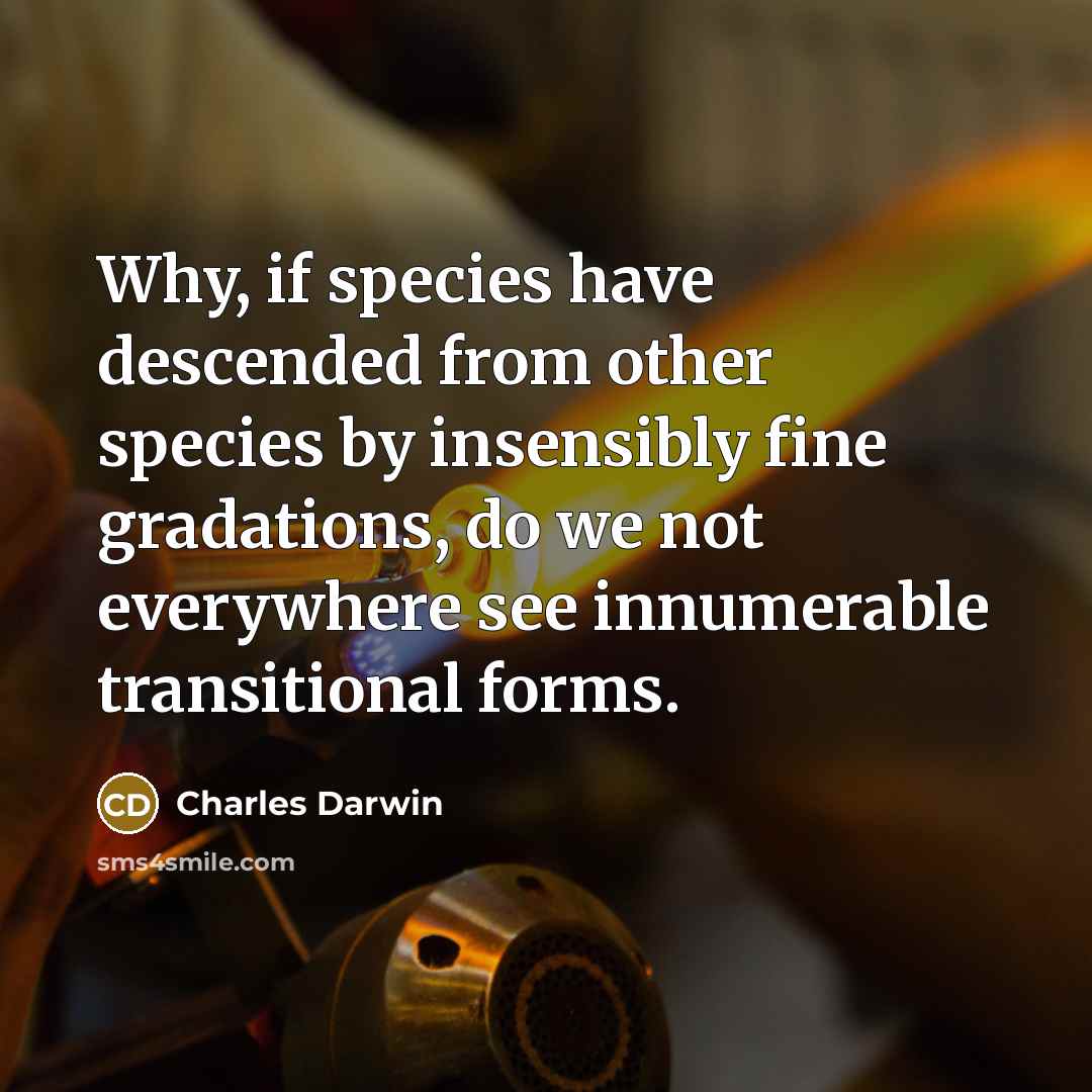 “Why, if species have descended from other species by insensibly…” quote by Charles Darwin