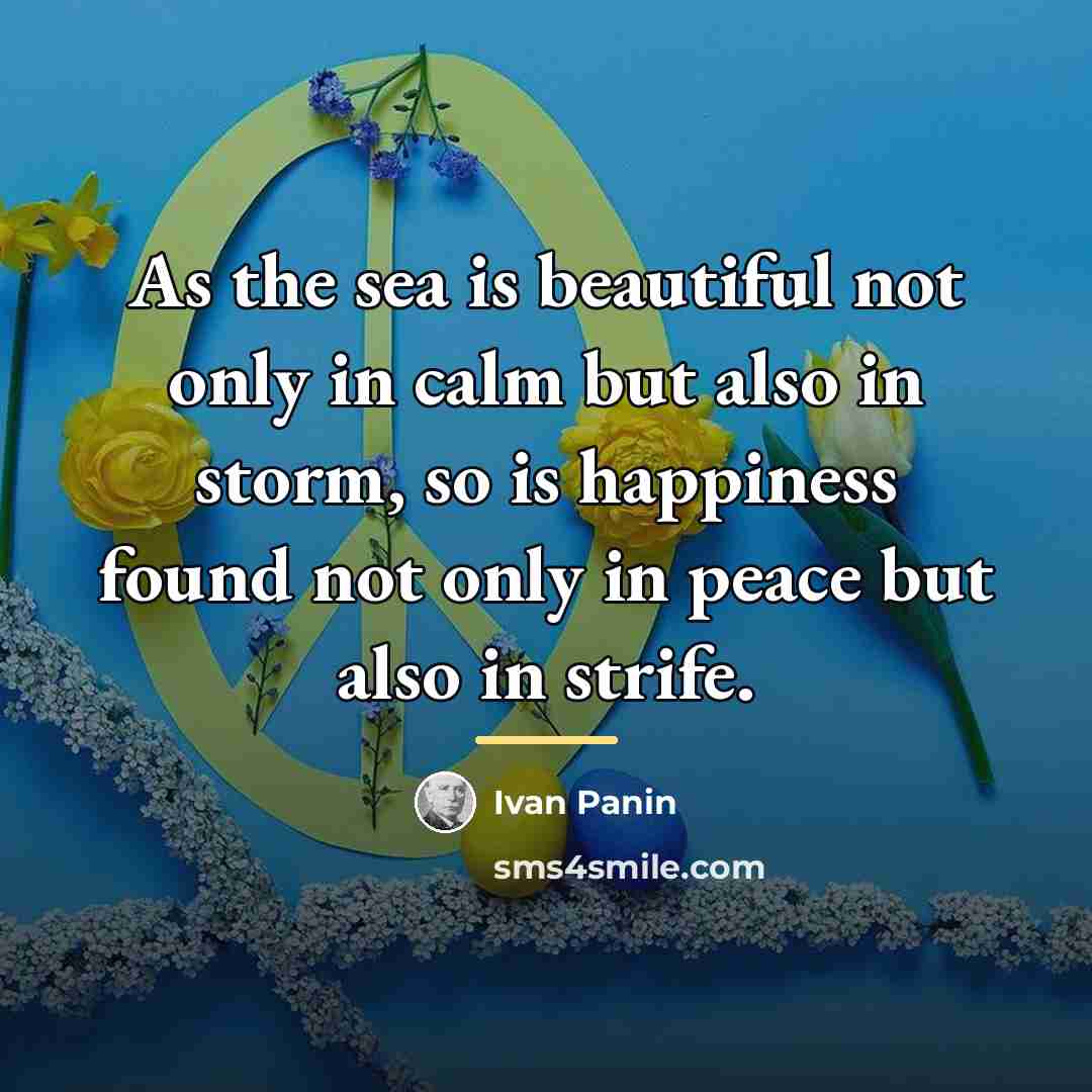 “As the sea is beautiful not only in calm but…” quote by Ivan Panin