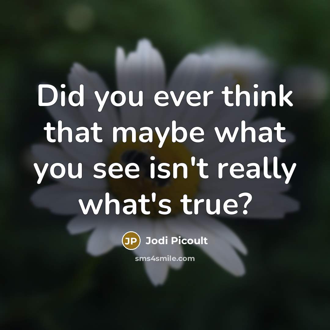 “Did you ever think that maybe what you see isn't really what's true?” quote by Jodi Picoult