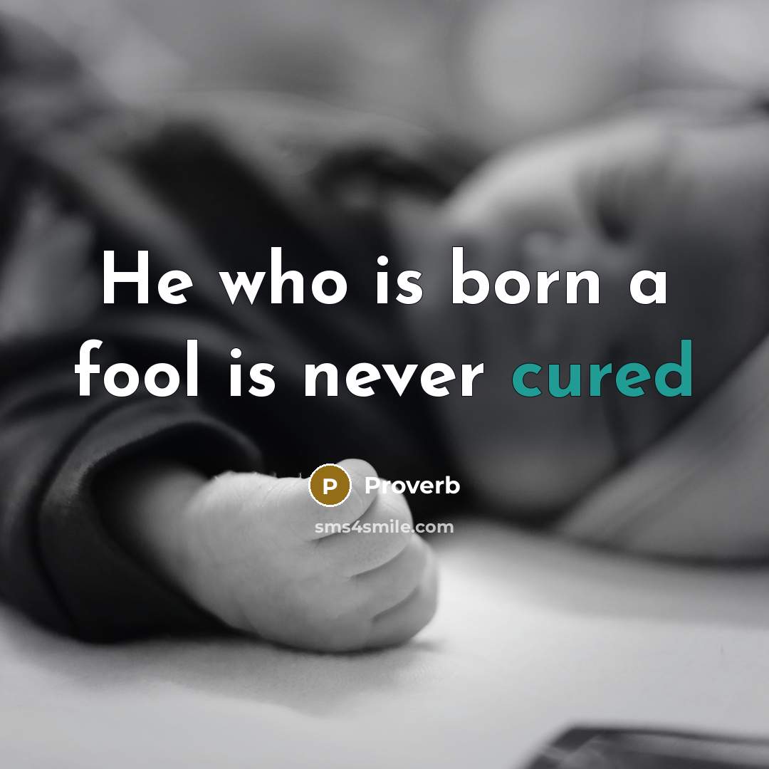“He who is born a fool is never cured” quote by Proverb