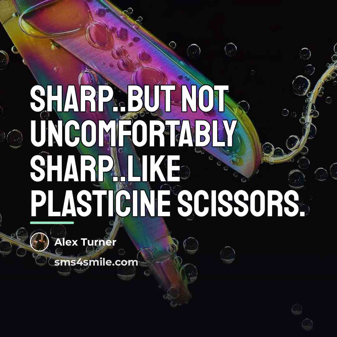 “Sharp..but not uncomfortably sharp..like plasticine scissors.…” quote by Alex Turner