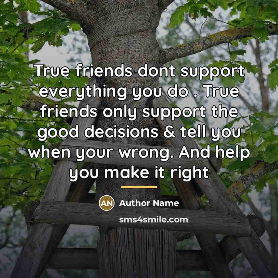“True friends dont support everything you do . True friends…” quote by Author Name