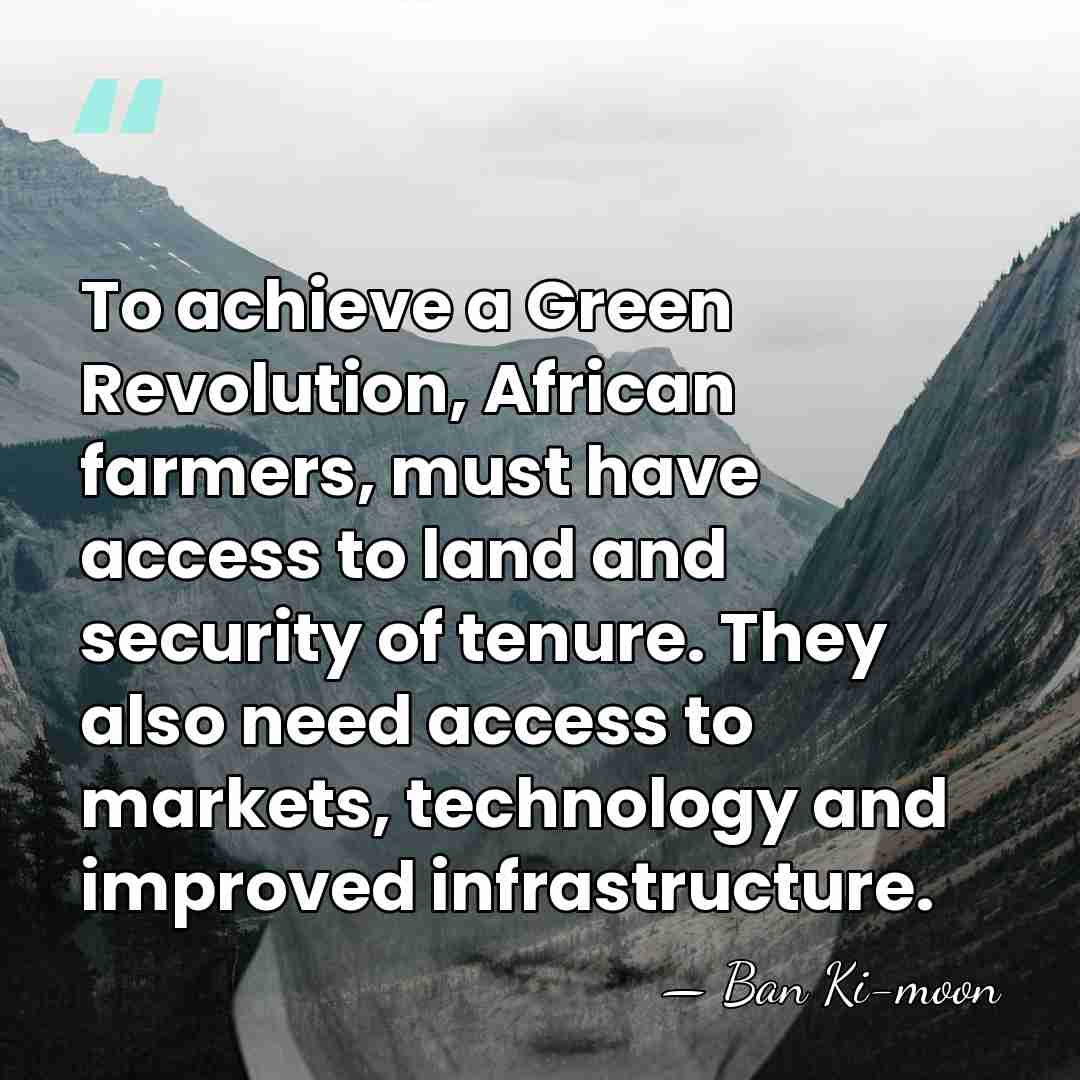 To achieve a Green Revolution, African farmers, must have access to land&hellip; - Ban Ki-moon