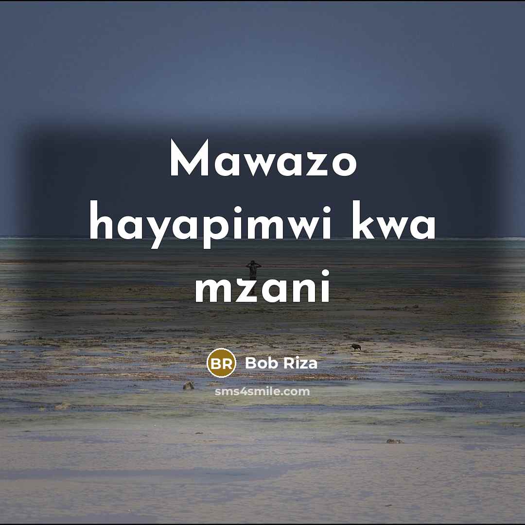 “Mawazo hayapimwi kwa mzani…” quote by Bob Riza