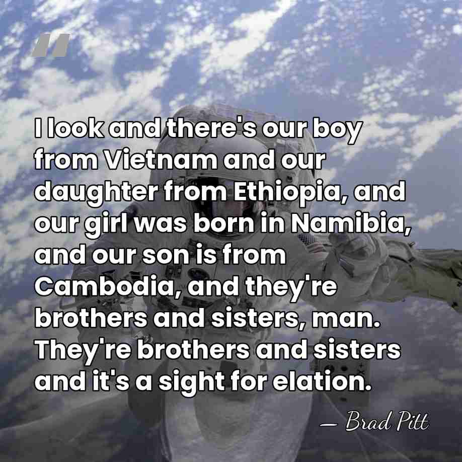 I look and there's our boy from Vietnam and our daughter from&hellip; - Brad Pitt