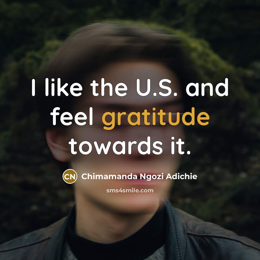 “I like the U.S. and feel gratitude towards it.…” quote by Chimamanda Ngozi Adichie