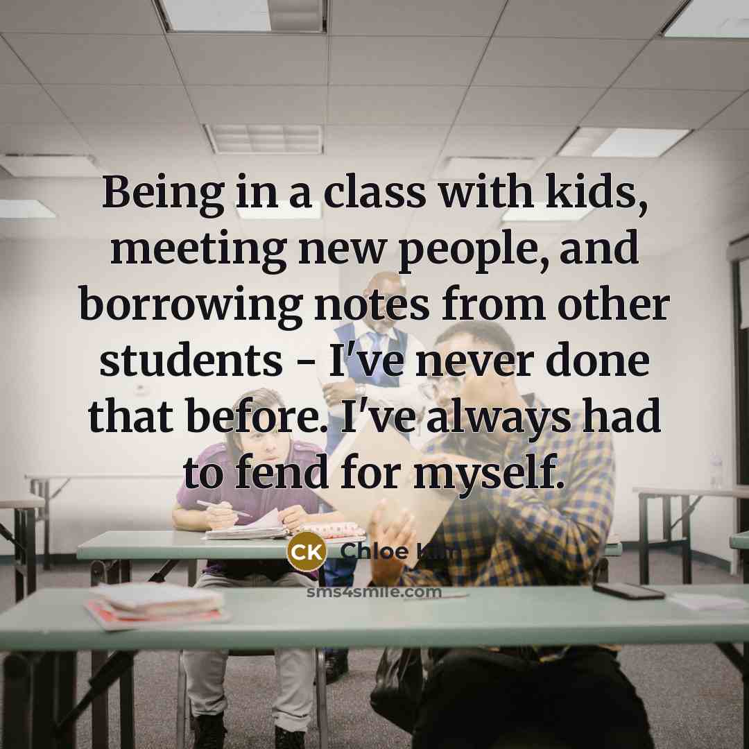 “Being in a class with kids, meeting new people, and…” quote by Chloe Kim
