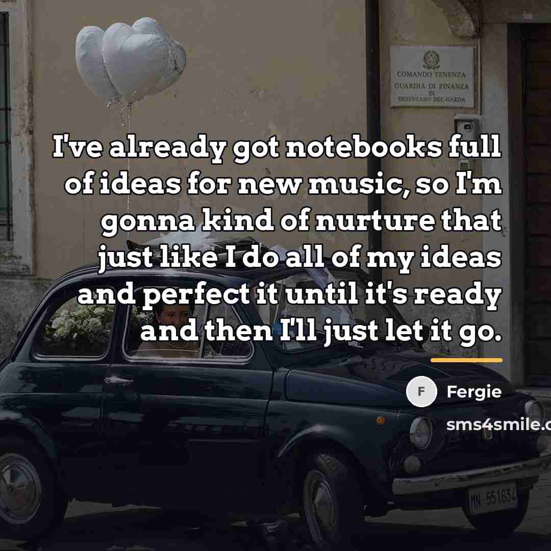 “I've already got notebooks full of ideas for new music,…” quote by Fergie