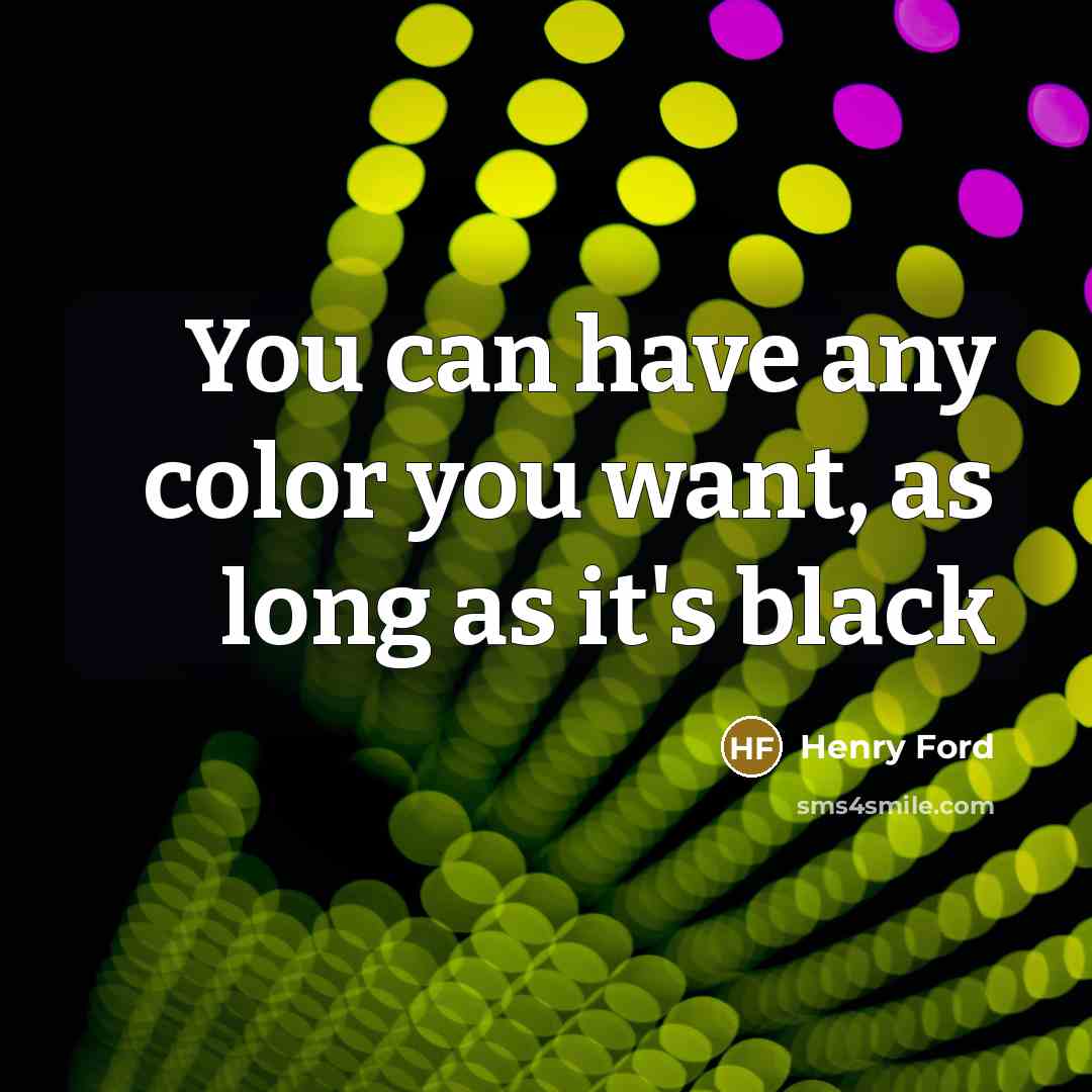 “You can have any color you want, as long as…” quote by Henry Ford