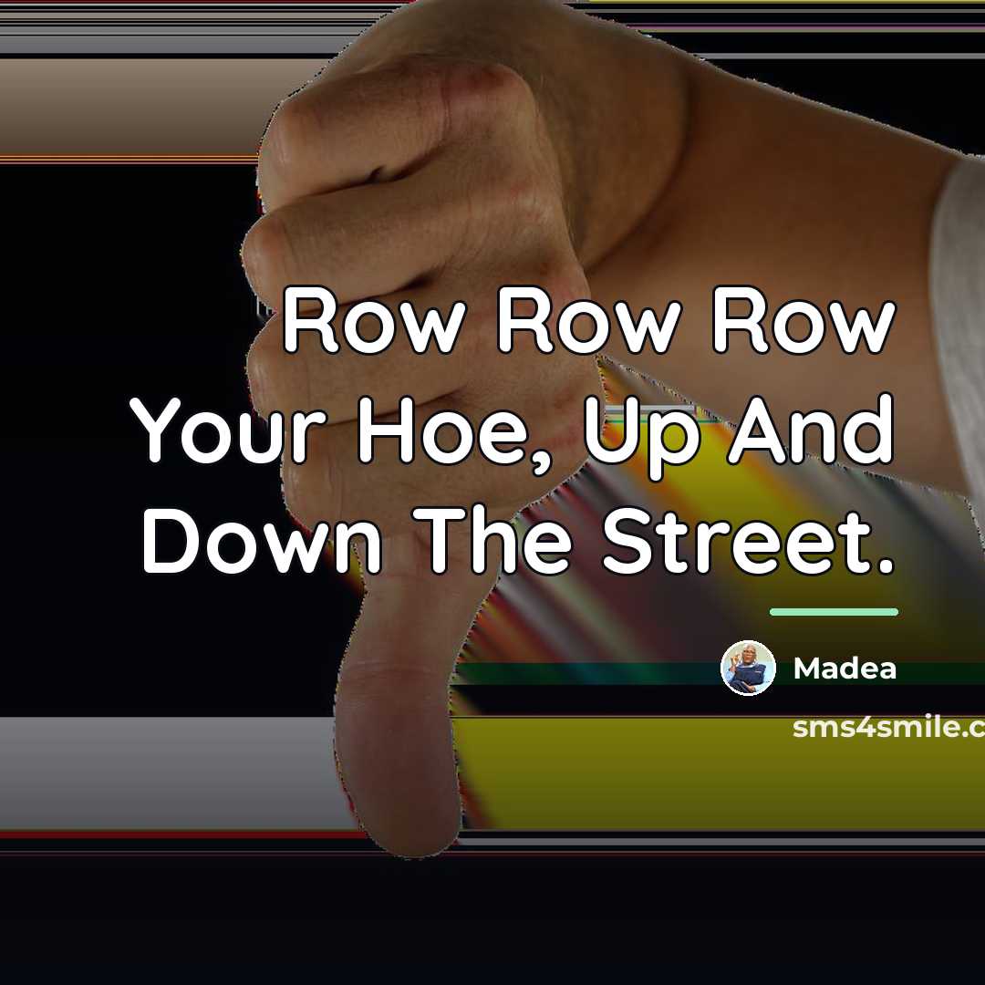 “Row Row Row Your Hoe, Up And Down The Street.…” quote by Madea