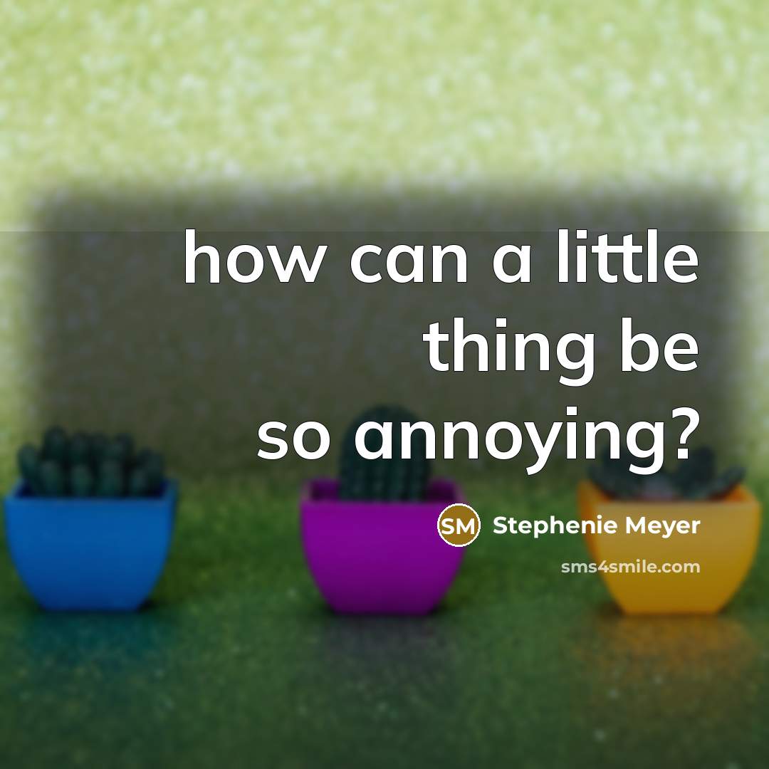 “how can a little thing be so annoying?…” quote by Stephenie Meyer
