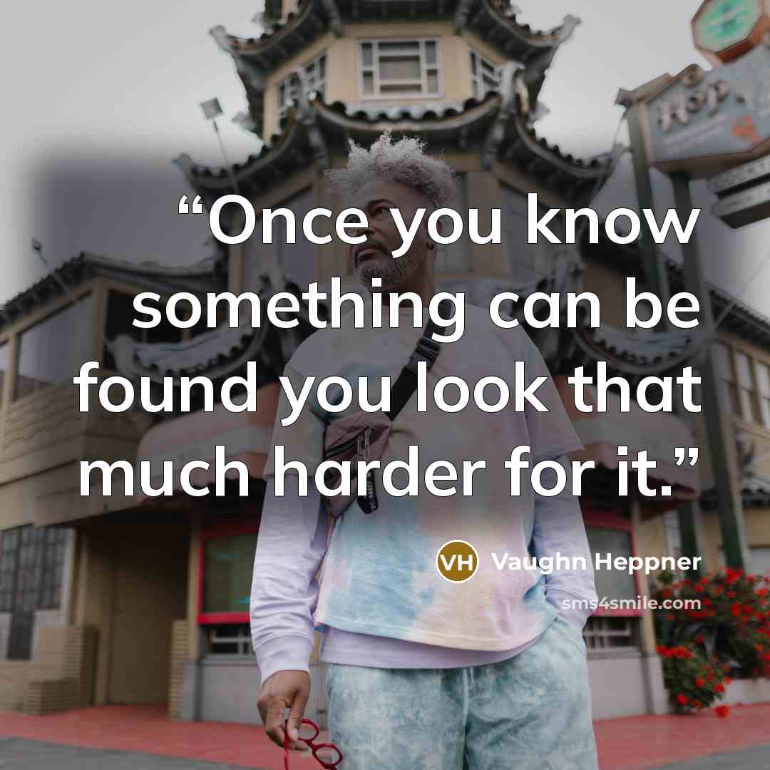 “Once you know something can be found you look that much harder for it.” quote by Vaughn Heppner