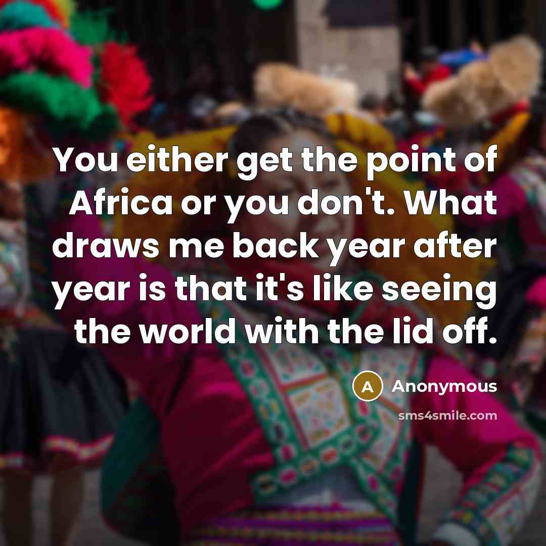 “You either get the point of Africa or you don't.…” quote by Anonymous