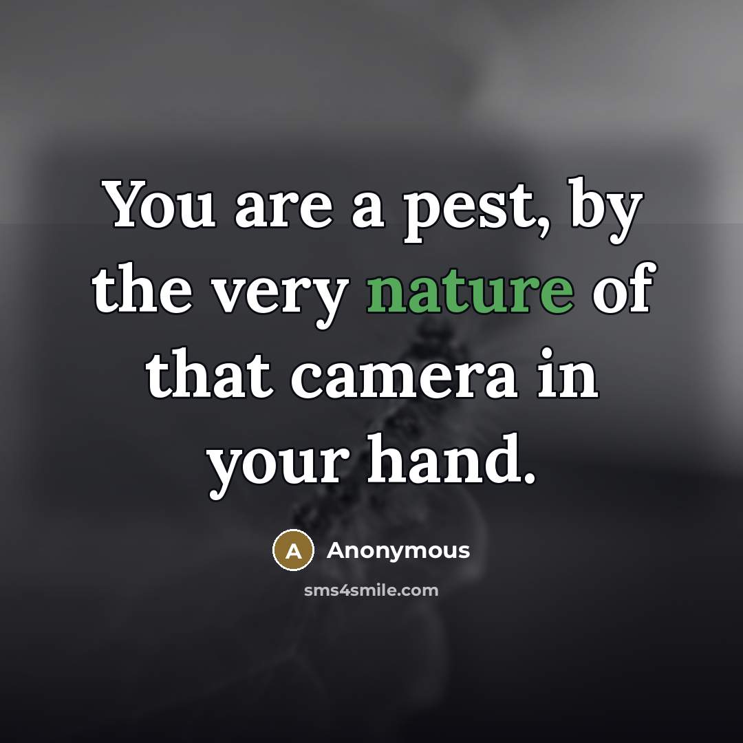 “You are a pest, by the very nature of that…” quote by Anonymous