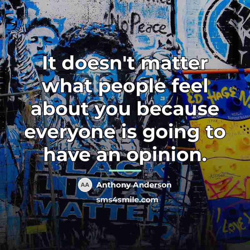 “It doesn't matter what people feel about you because everyone…” quote by Anthony Anderson