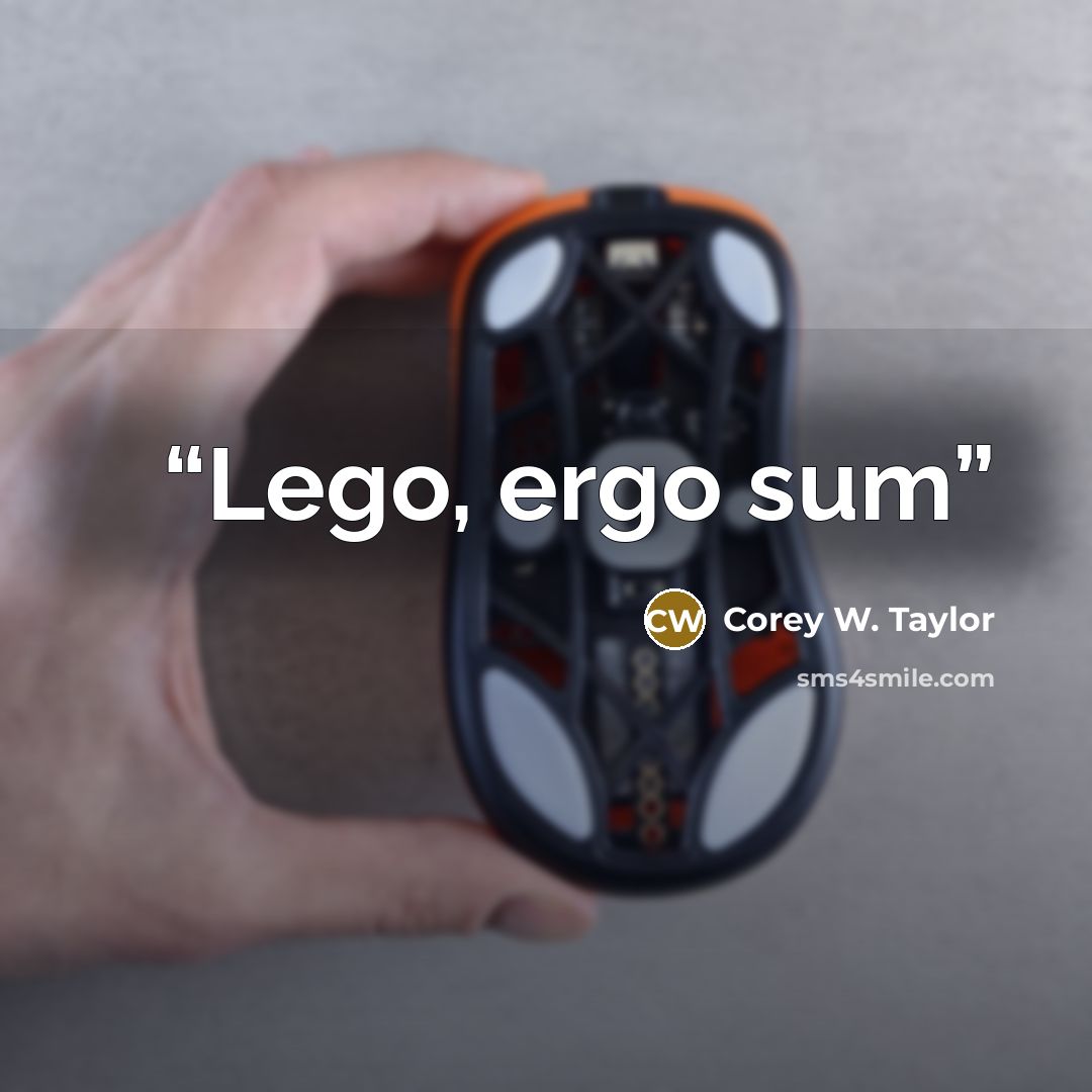 “Lego, ergo sum” quote by Corey W. Taylor