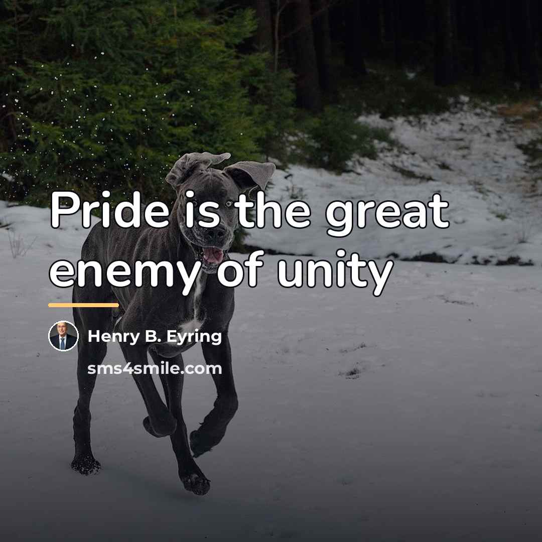 “Pride is the great enemy of unity…” quote by Henry B. Eyring