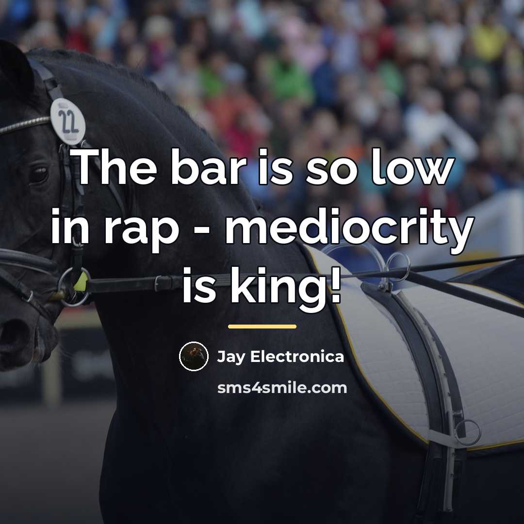 “The bar is so low in rap - mediocrity is…” quote by Jay Electronica