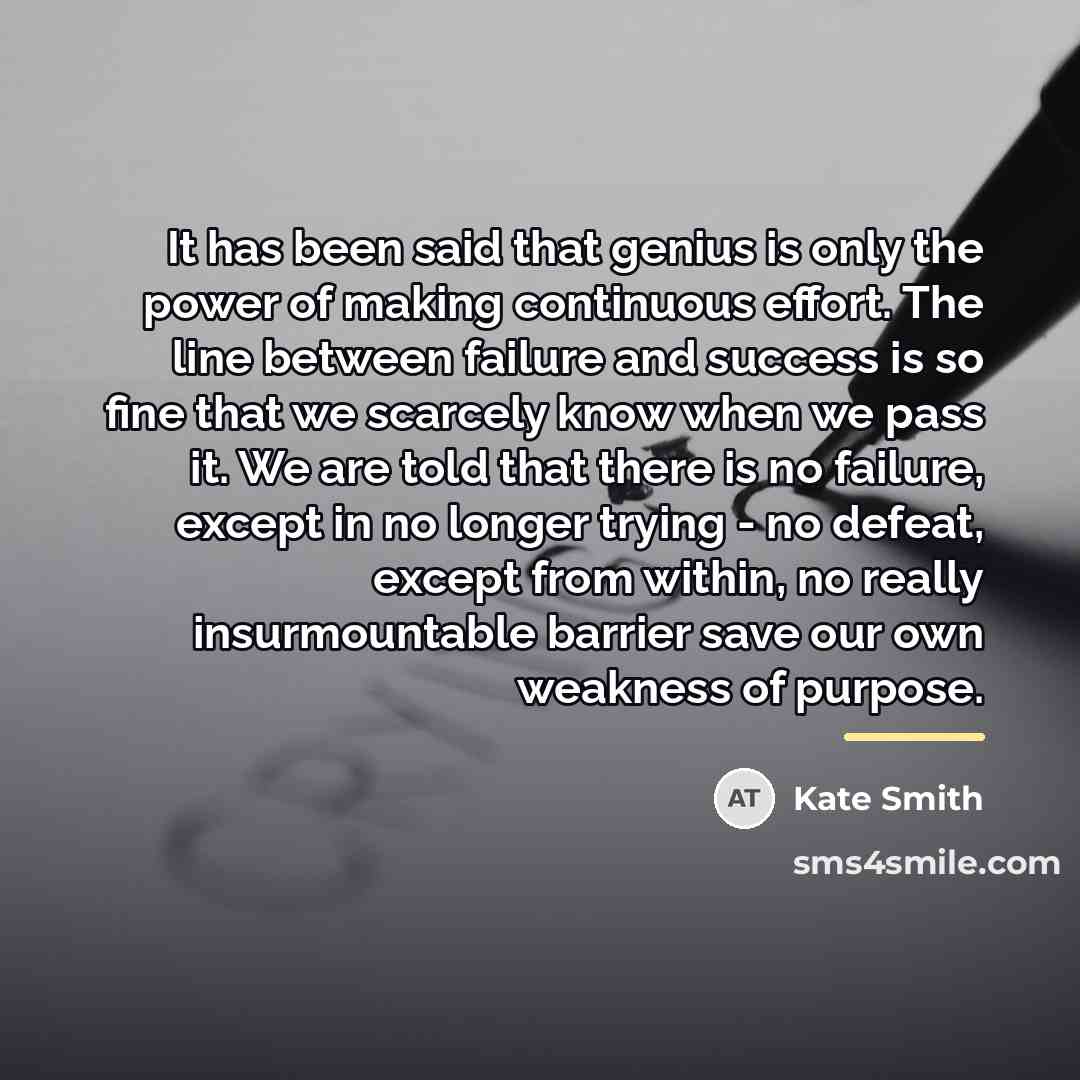 “It has been said that genius is only the power…” quote by Kate Smith
