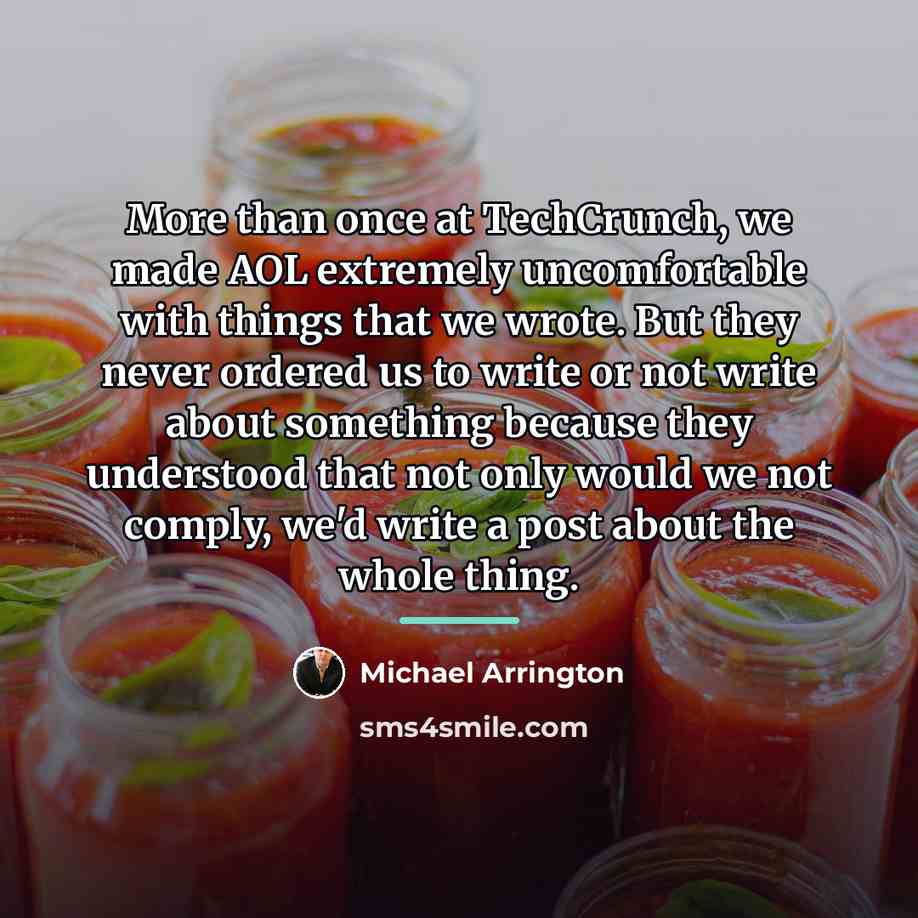 “More than once at TechCrunch, we made AOL extremely uncomfortable…” quote by Michael Arrington