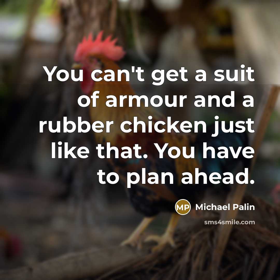 “You can't get a suit of armour and a rubber…” quote by Michael Palin