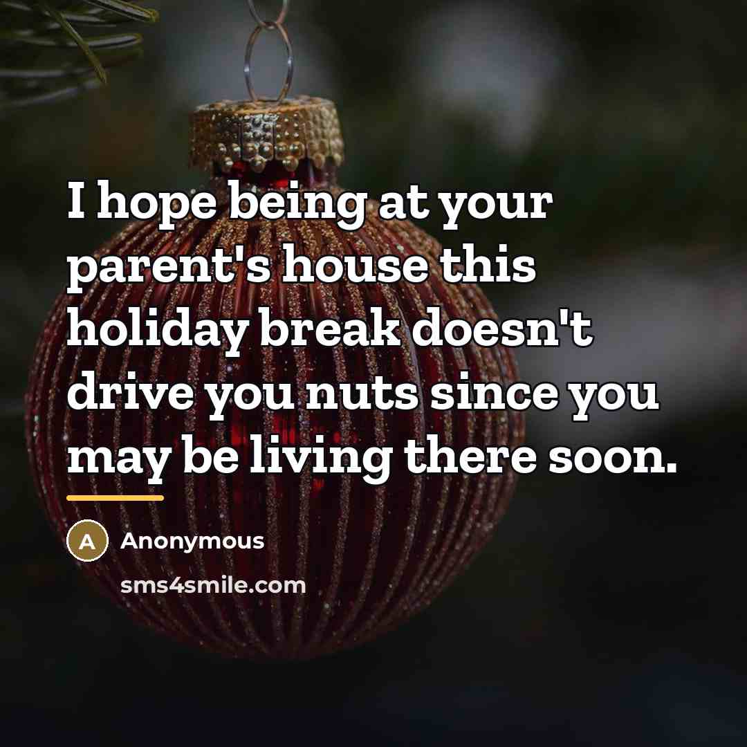 “I hope being at your parent's house this holiday break…” quote by Anonymous