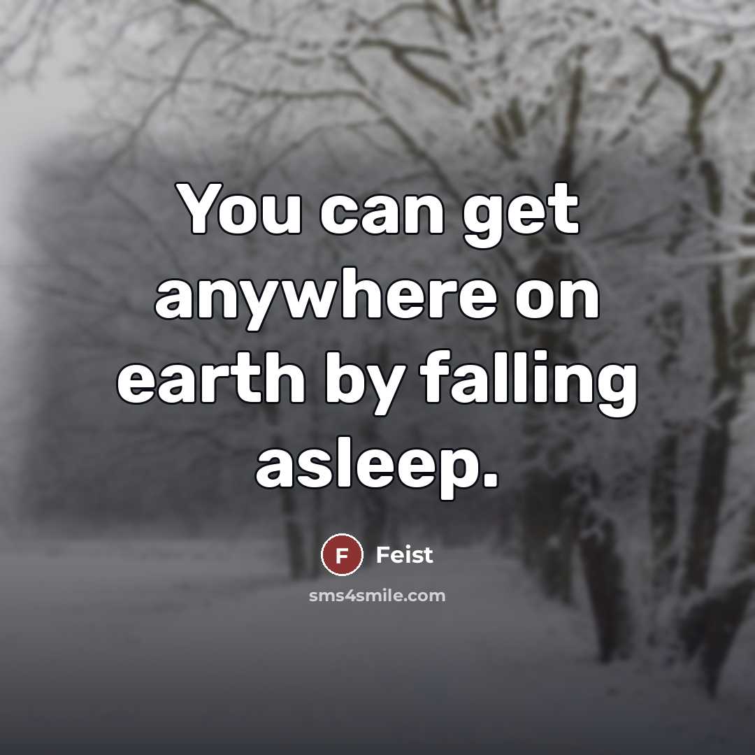 “You can get anywhere on earth by falling asleep.…” quote by Feist