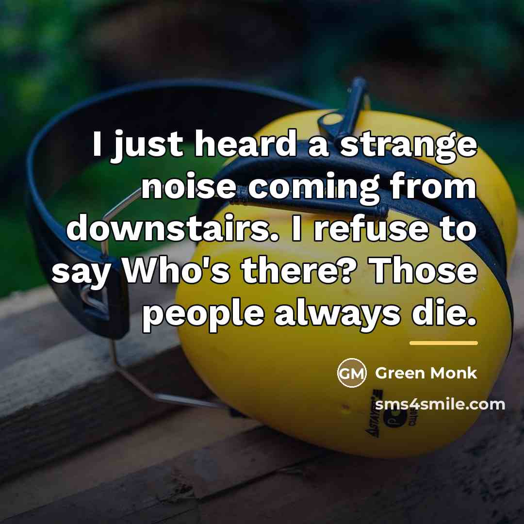 “I just heard a strange noise coming from downstairs. I…” quote by Green Monk