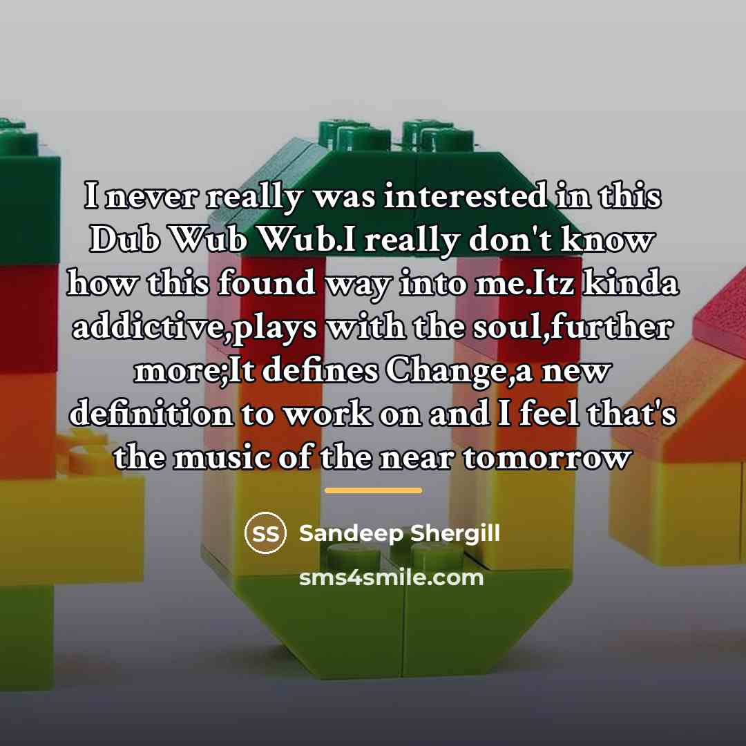 “I never really was interested in this Dub Wub Wub.I…” quote by Sandeep Shergill