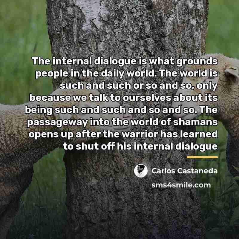 “The internal dialogue is what grounds people in the daily…” quote by Carlos Castaneda