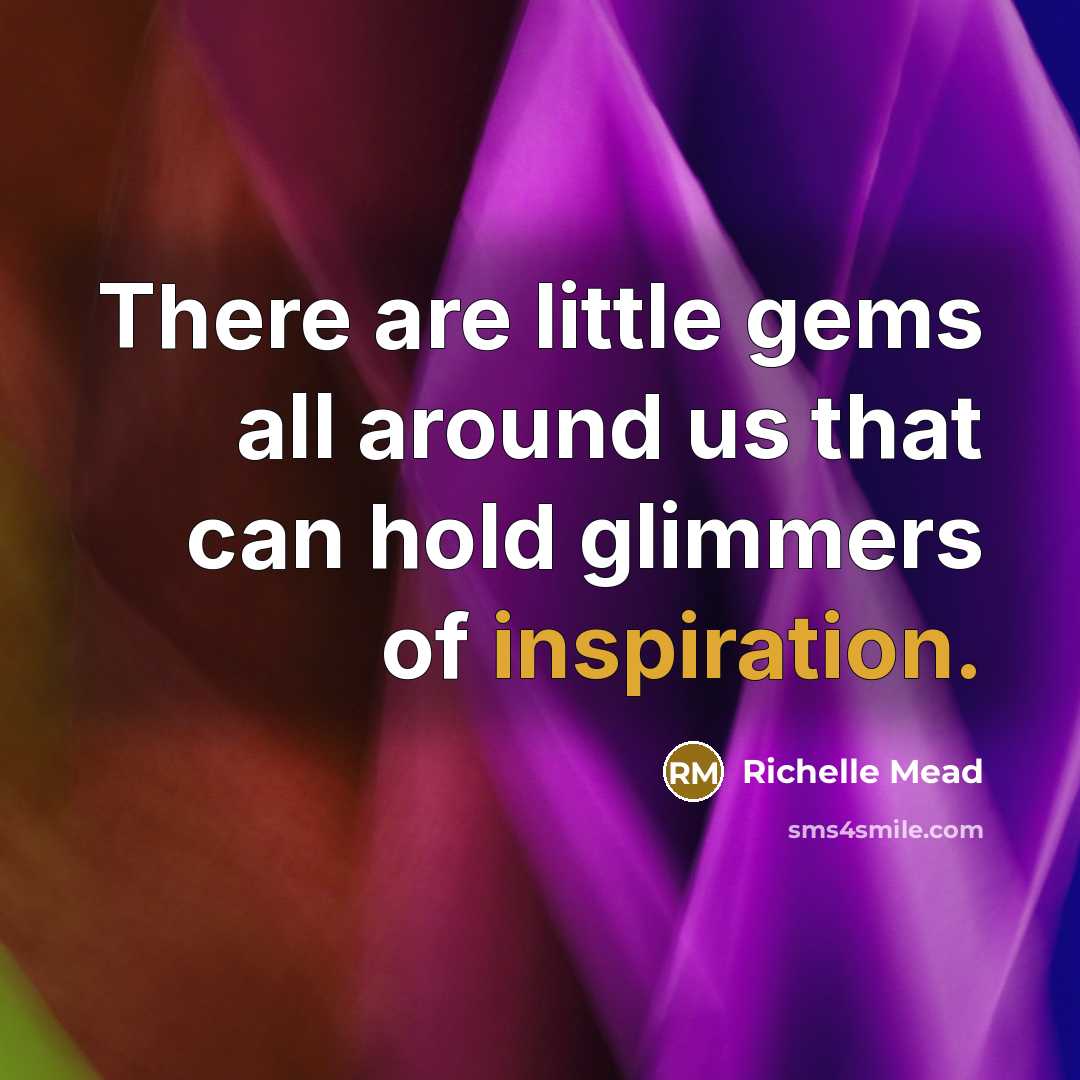 “There are little gems all around us that can hold…” quote by Richelle Mead
