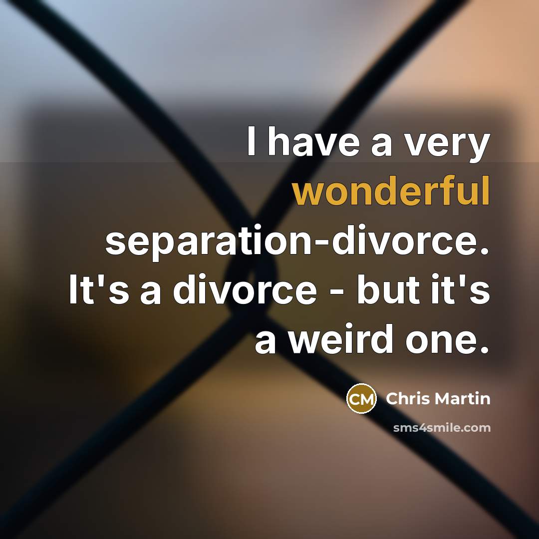 “I have a very wonderful separation-divorce. It's a divorce -…” quote by Chris Martin
