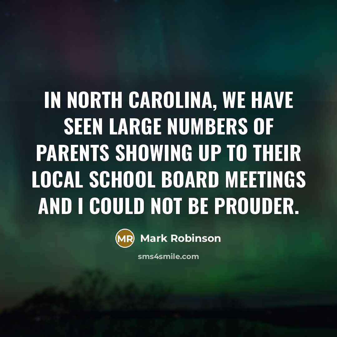 “In North Carolina, we have seen large numbers of parents…” quote by Mark Robinson