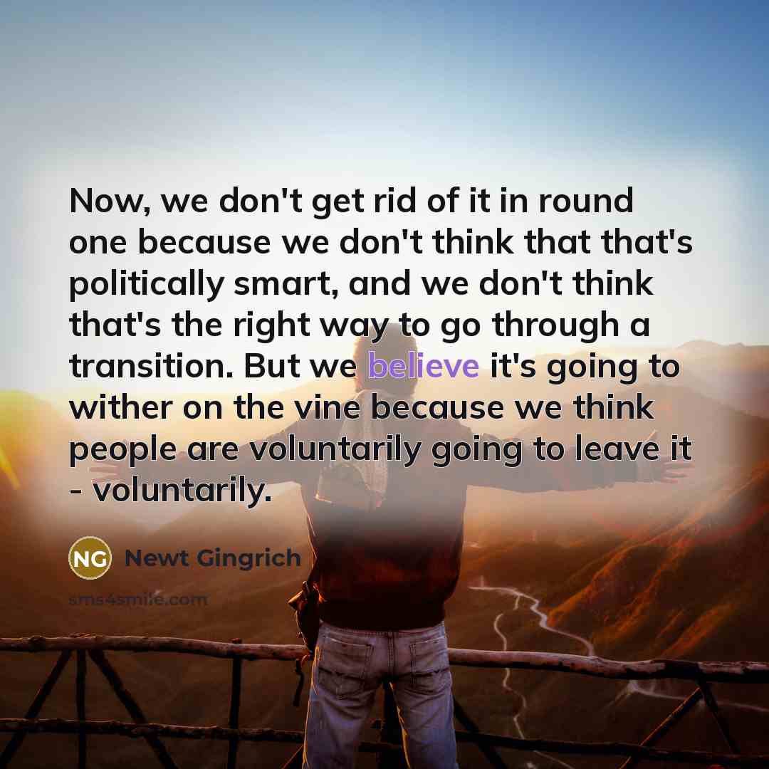 “Now, we don't get rid of it in round one…” quote by Newt Gingrich