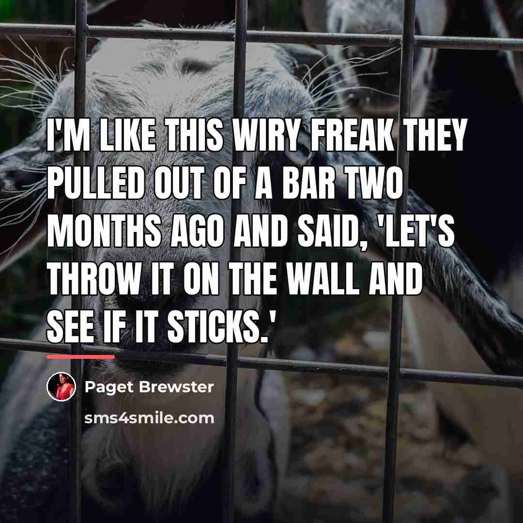 “I'm like this wiry freak they pulled out of a…” quote by Paget Brewster