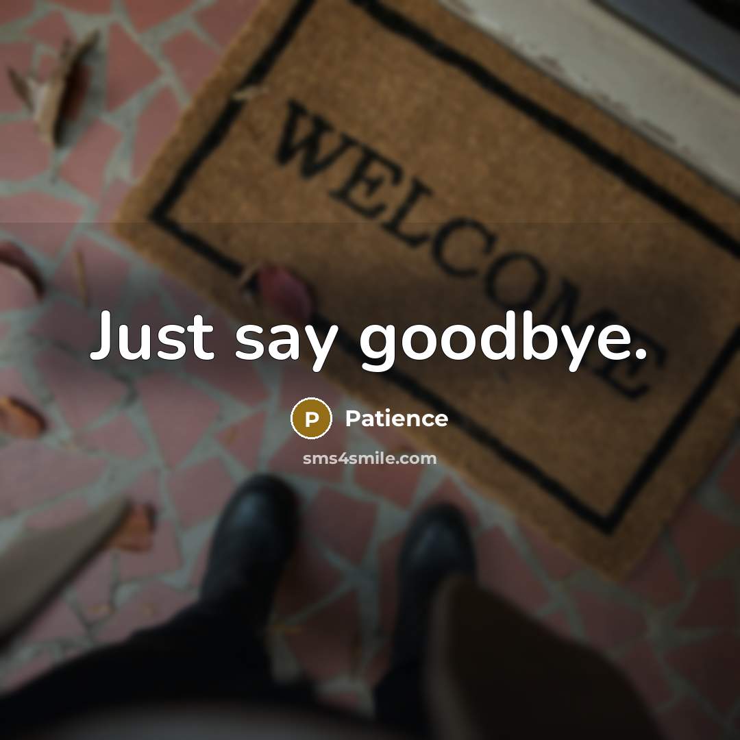 “Just say goodbye.…” quote by Patience