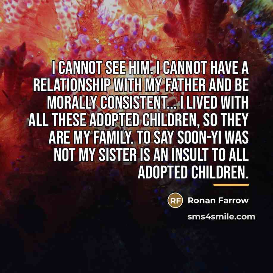 “I cannot see him. I cannot have a relationship with…” quote by Ronan Farrow
