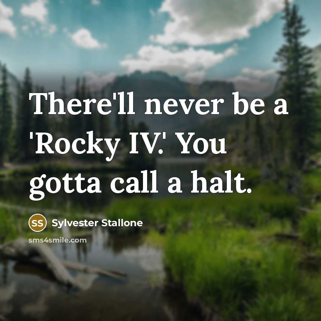 “There'll never be a 'Rocky IV.' You gotta call a…” quote by Sylvester Stallone