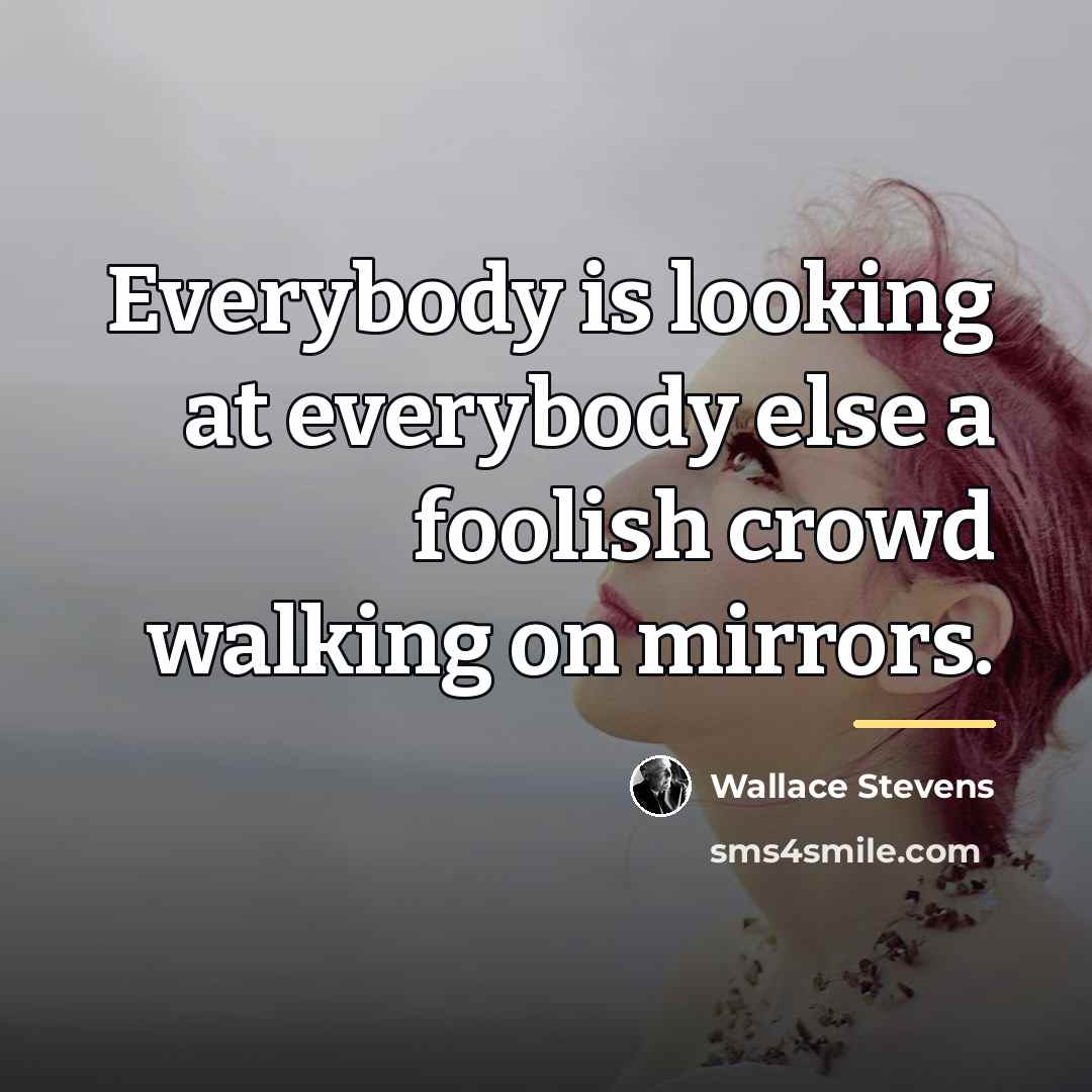 “Everybody is looking at everybody else a foolish crowd walking…” quote by Wallace Stevens