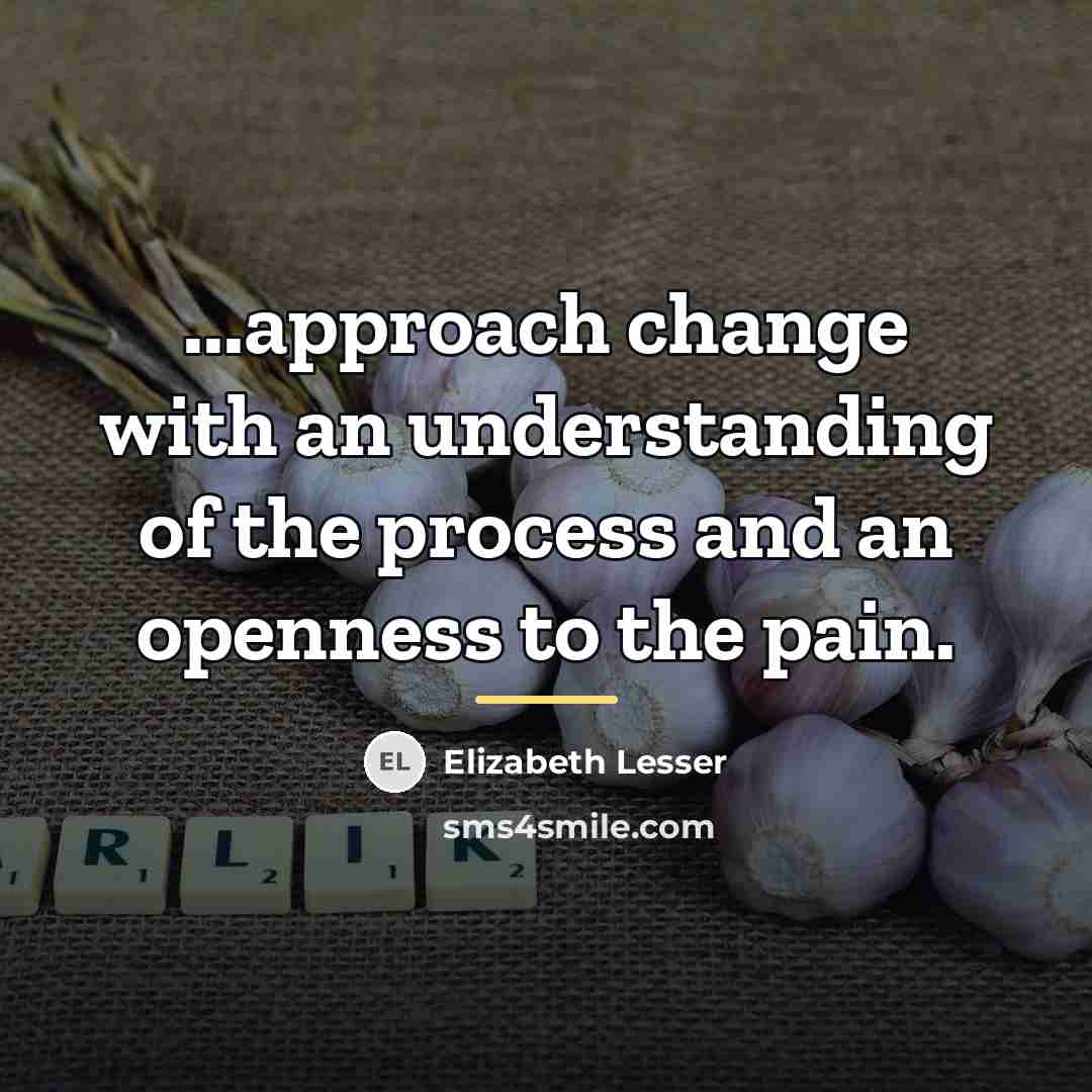 “...approach change with an understanding of the process and an…” quote by Elizabeth Lesser