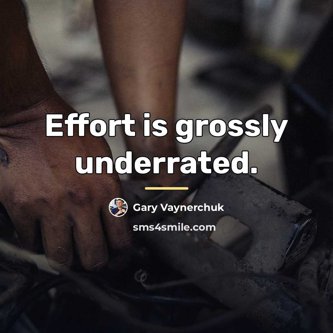 “Effort is grossly underrated.…” quote by Gary Vaynerchuk