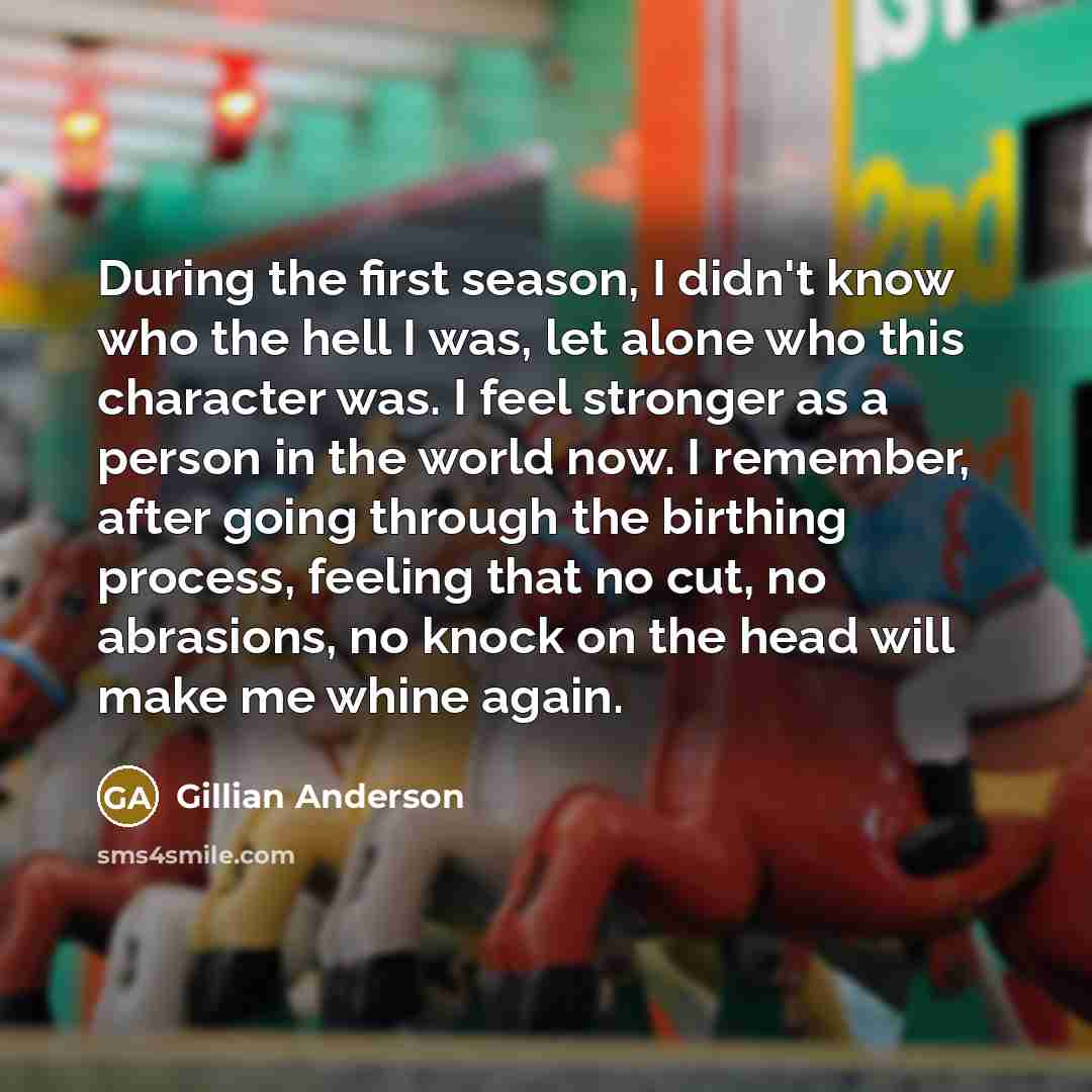 “During the first season, I didn't know who the hell…” quote by Gillian Anderson